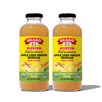 Bragg Ginger Lemon Honey Apple Cider Vinegar Refresher - 16 fl oz (2 Pack) - Raw and Unfiltered