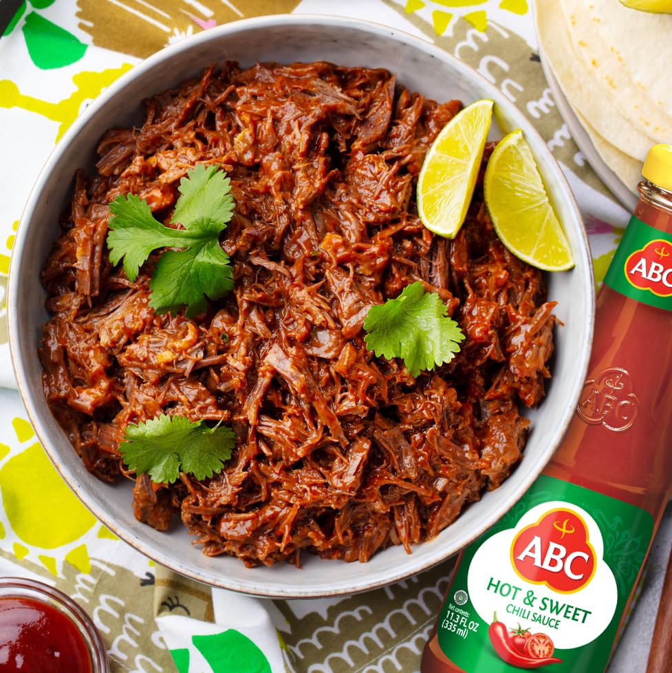 Abc Hot & Sweet Chili Sauce, 11.3 Oz, Spicy Sriracha Style Sambal, No Msg, Umami Flavor, Indonesian Bbq Dip Made With Chili & Ga