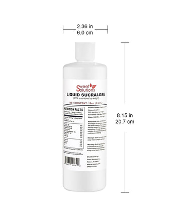 Concentrated Liquid Sucralose Sweetener, 25% Concentrated Sugar Alternative, 16 Oz. Bulk For Drinks, Food, And Pastries, Zero Ca