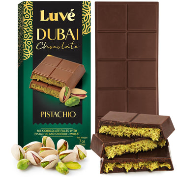 Dubai Chocolate Bar, 7Oz Pack Of Kunafa Pistachio Chocolate Bar, Perfect Chocolate Gift For Birthdays Or Corporate Gifting, Enhanced Flavor Crafted For Chocolate Lovers