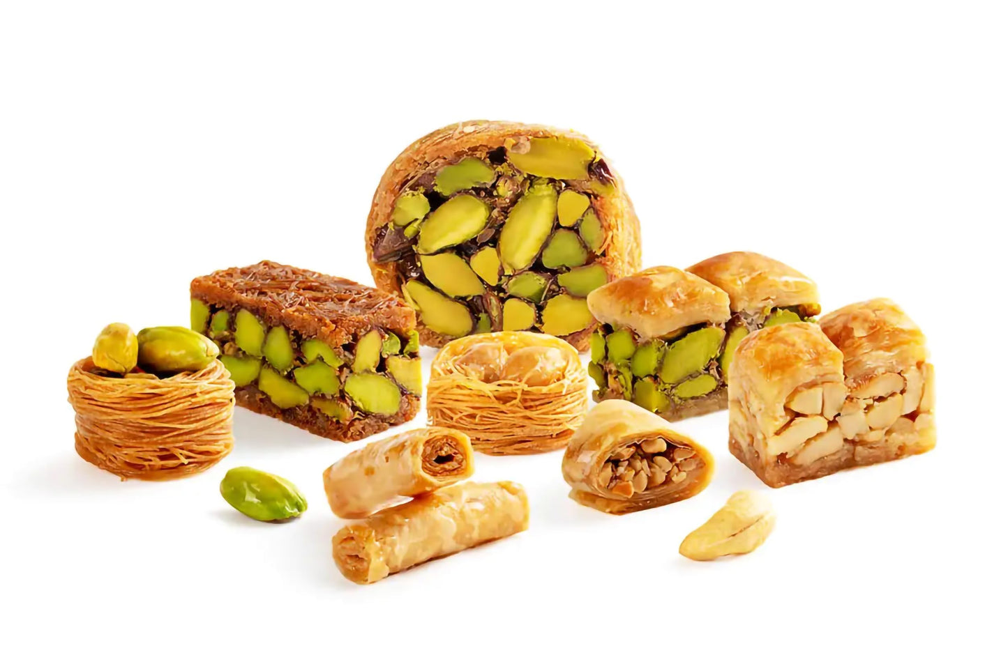 Zaitoune Pistachio & Cashew Mix Baklava 500g - Desserts Gift Box Perfect for Birthday, Father's and Mothers Day, New Year, Eid