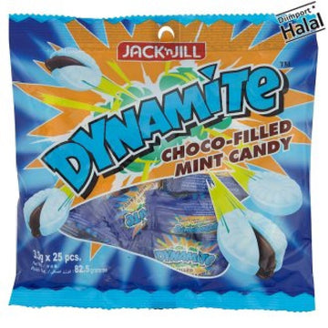 Jack n Jill Dynamite Choco Filled Mint Candy 25pcs x 3.3g (3 Pack)