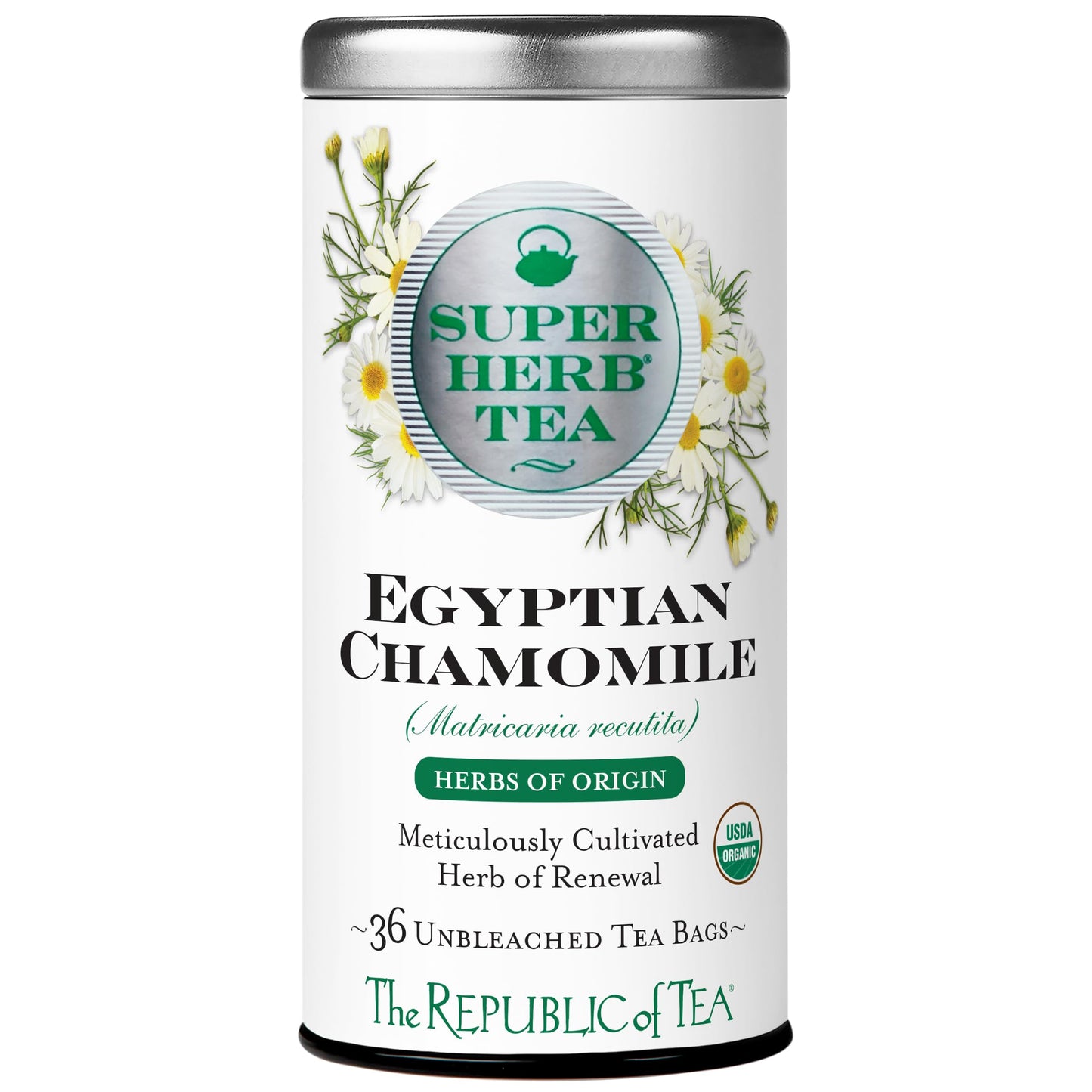 The Republic of Tea Organic Egyptian Chamomile Tea - 36 Herbal Tea Bags, Naturally Caffeine-Free