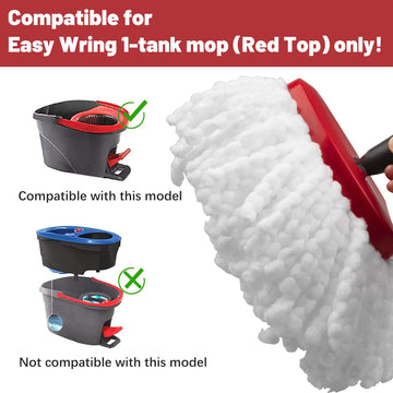 4 Pack Spin Mop Replacement Head - Includes 1 Rotating Mop Base - Easywring Mop Refills Compatible With O Ceda Mop Replace Head,