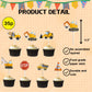 35-Pack Construction Cupcake Toppers Picks, Dump Truck Excavator Tractor Party Cake Toppers For Kids Birthday Baby Shower Party Decorations Supplies.