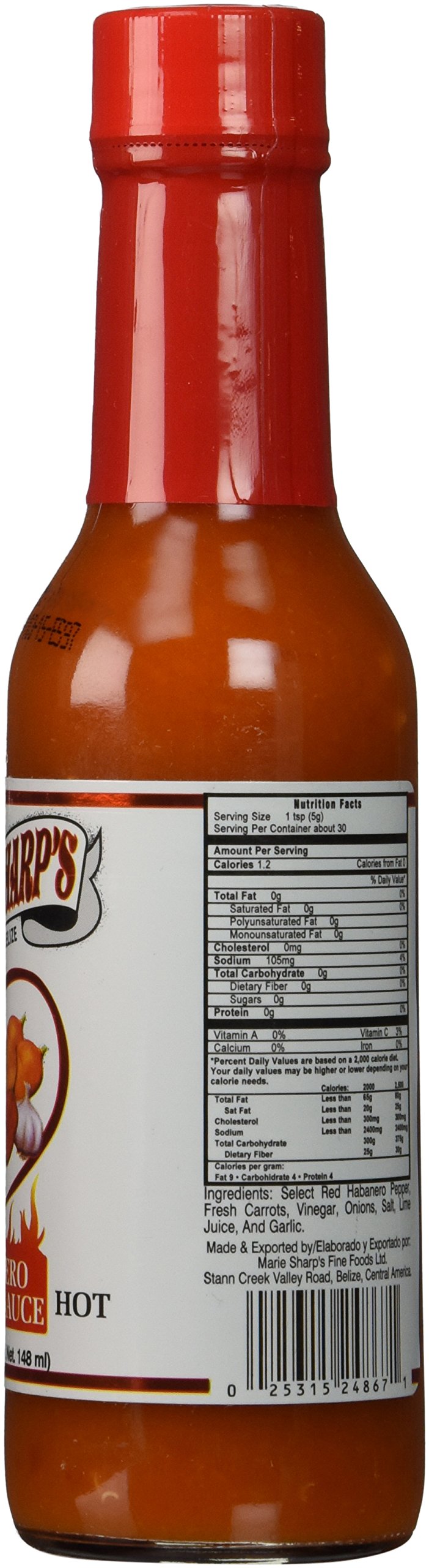 Marie Sharp'S Hot Habanero Pepper Sauce, 5 Oz