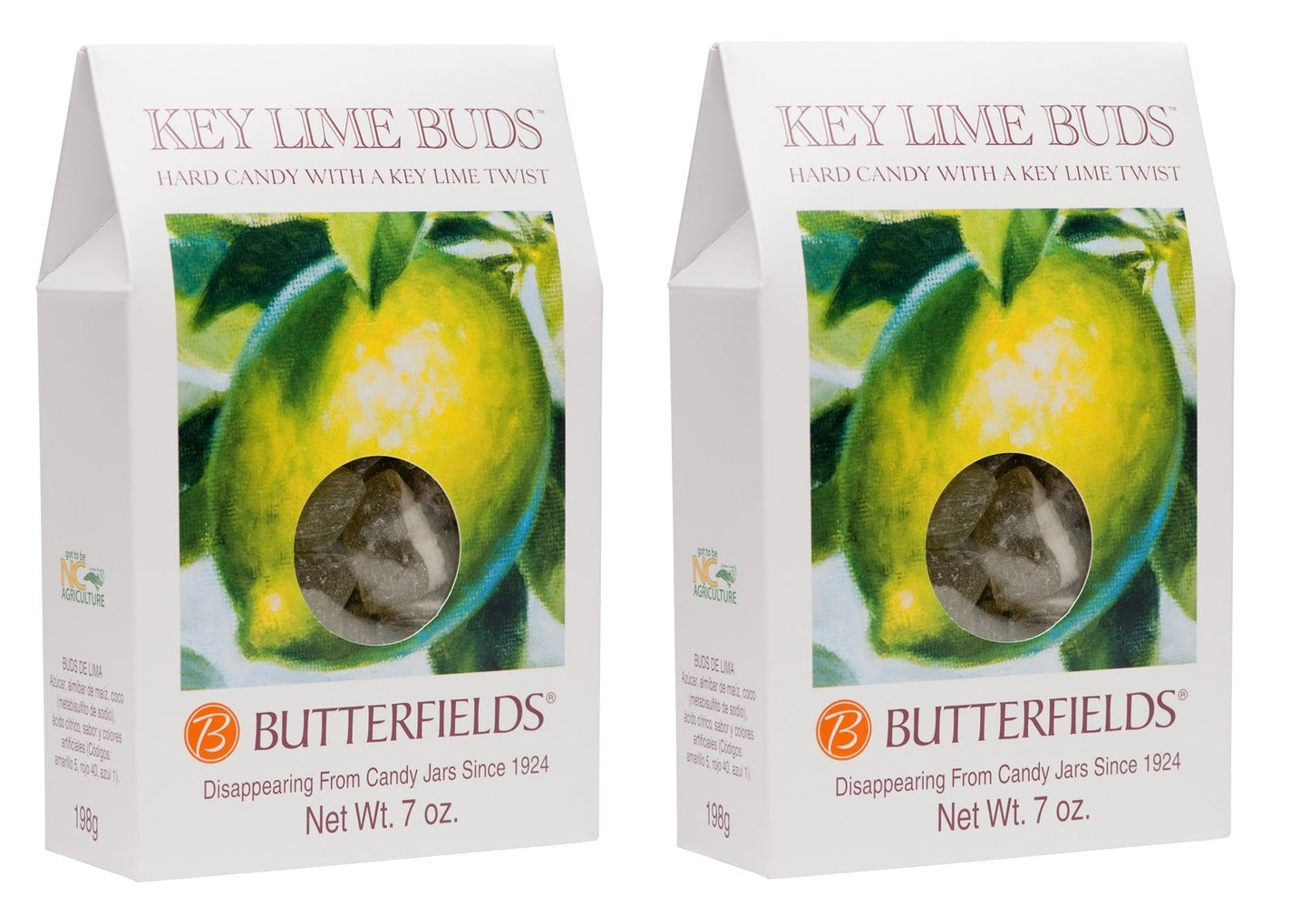 Butterfields Candy - Gourmet, Old-Fashioned Key Lime Buds Hard Candy, 7 Oz (2-Pack) | Gluten Free | Made With 100% Real, Pure Ca