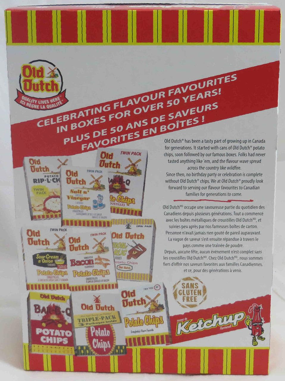 Old Dutch Ketchup Chips - 220G/7.8Oz Box, (Imported From Canada)