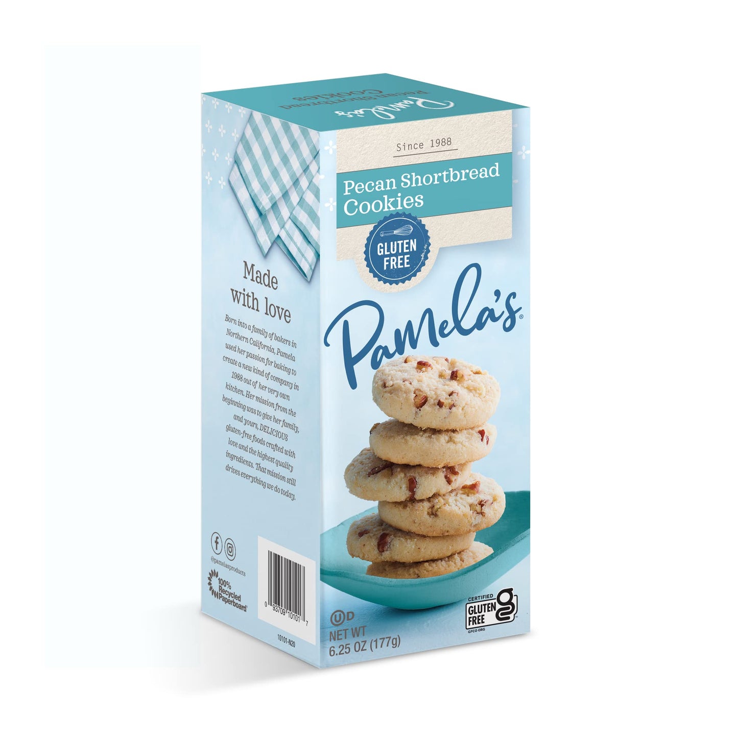 Pamela'S Pecan Shortbread Gluten Free Cookies, 6.25 Oz (Pack Of 6)