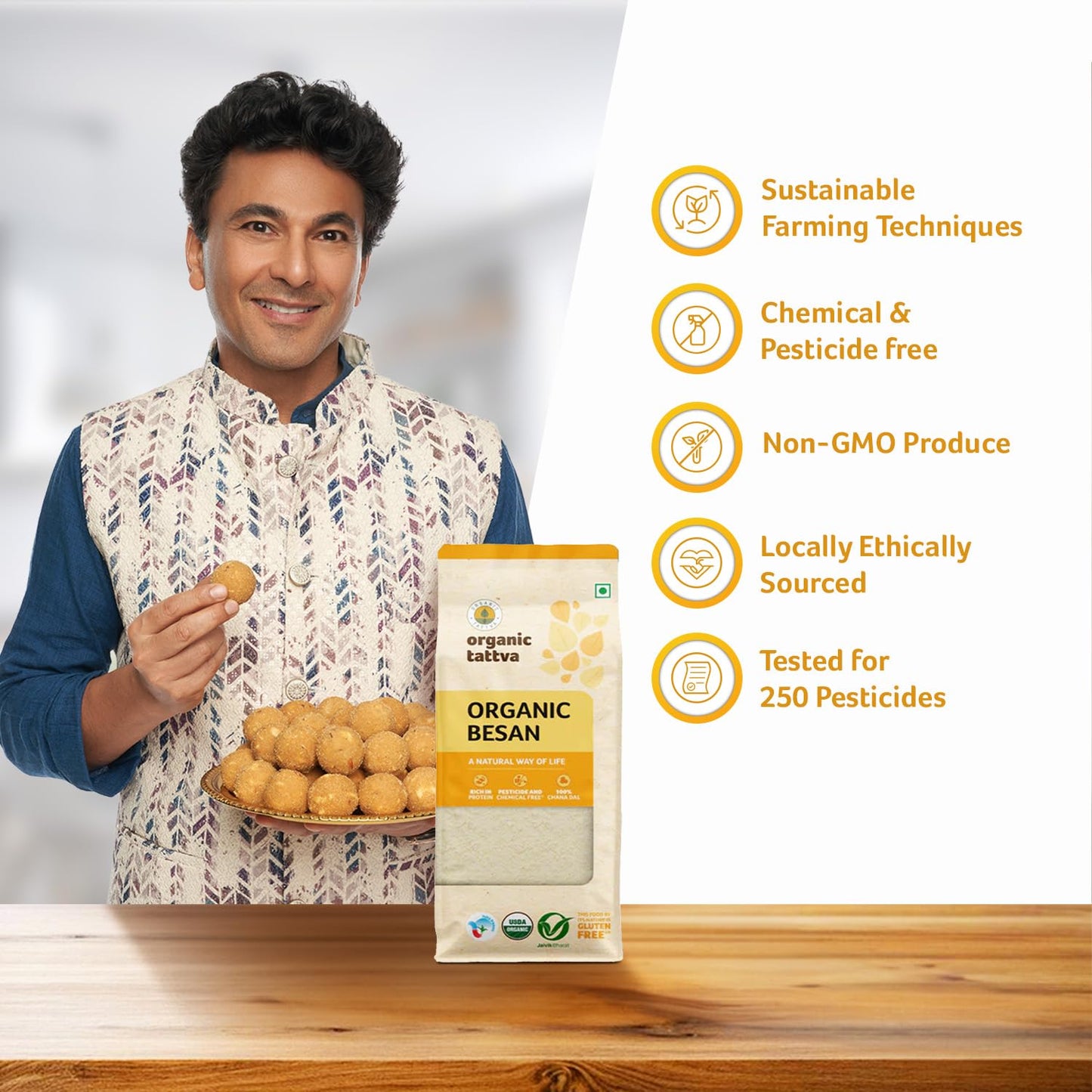 Organic Tattva, Organic Gluten Free Besan, 500G