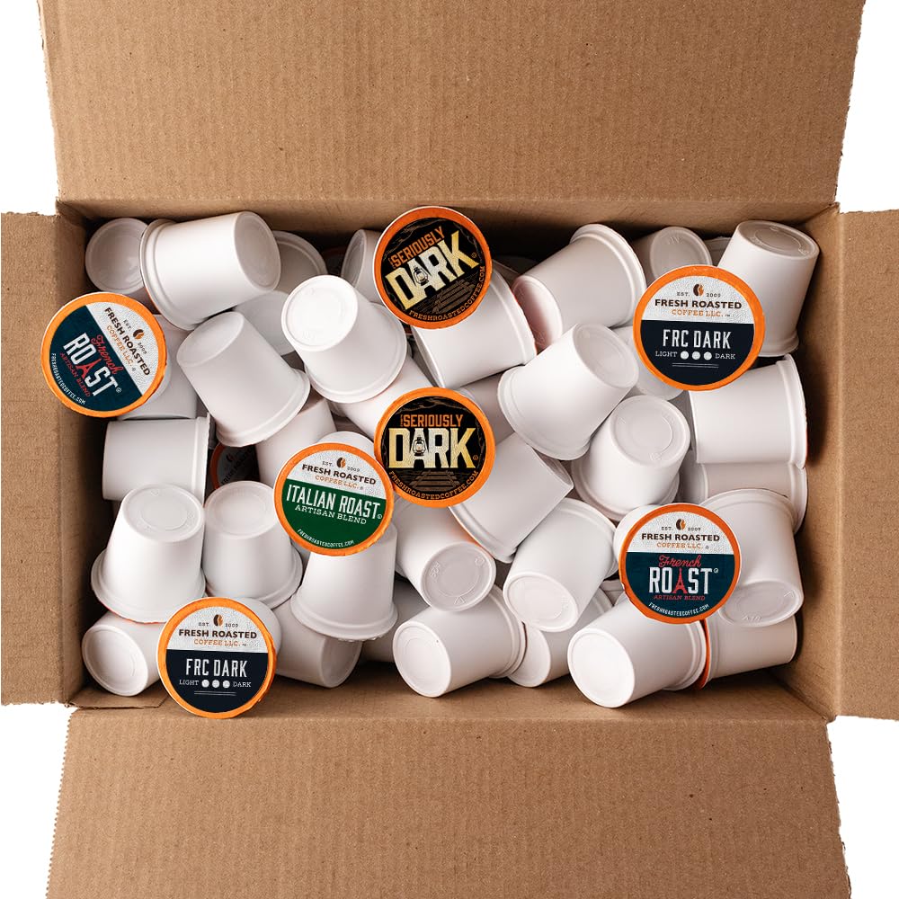 Fresh Roasted Coffee, Dark Roast Blend Variety Pack, K-Cup Compatible, 96 Count