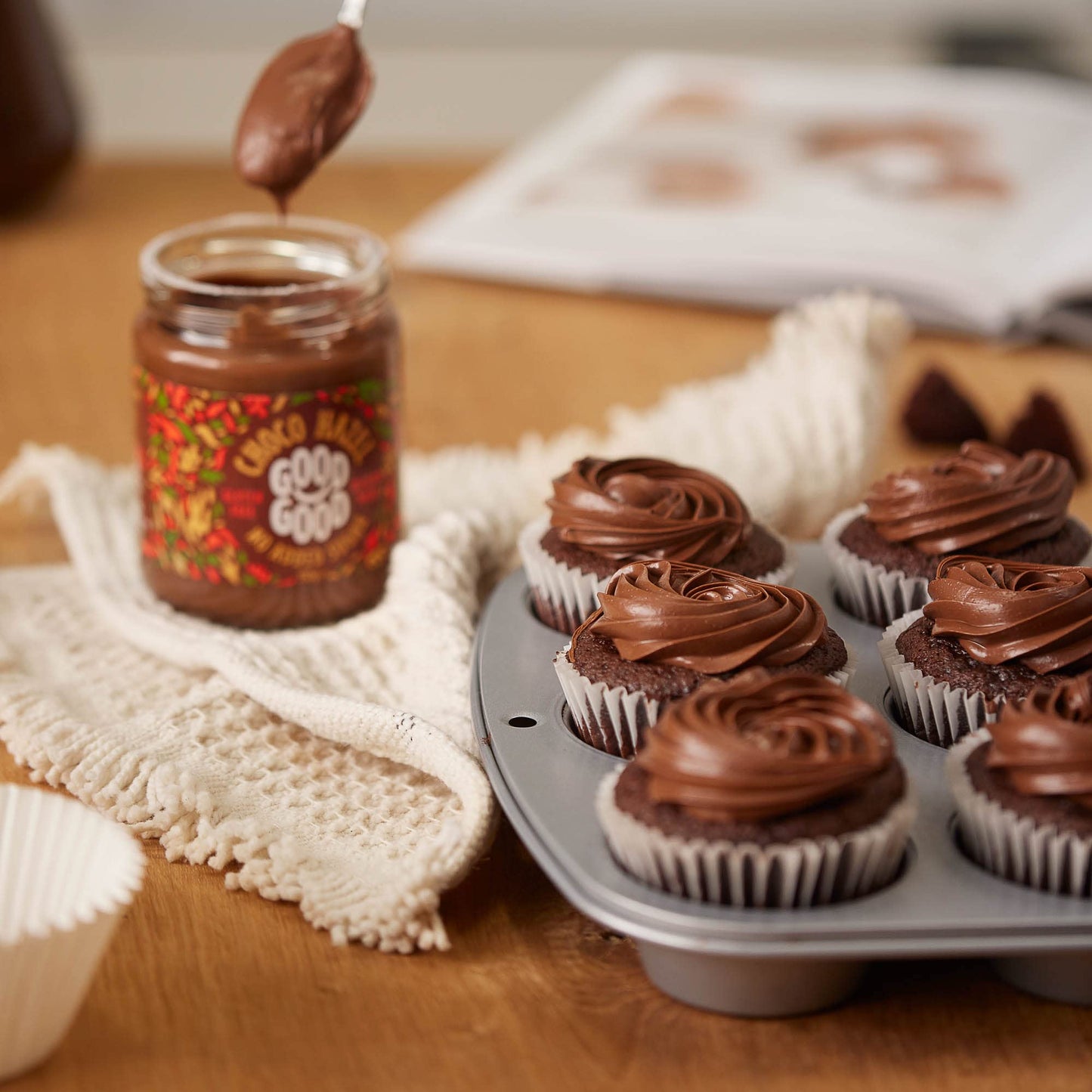 GOOD GOOD No Added Sugar Belgian Choco Hazel Spread - Chocolate Spread with Natural Sweeteners - Gluten Free - Vegetarian Friend