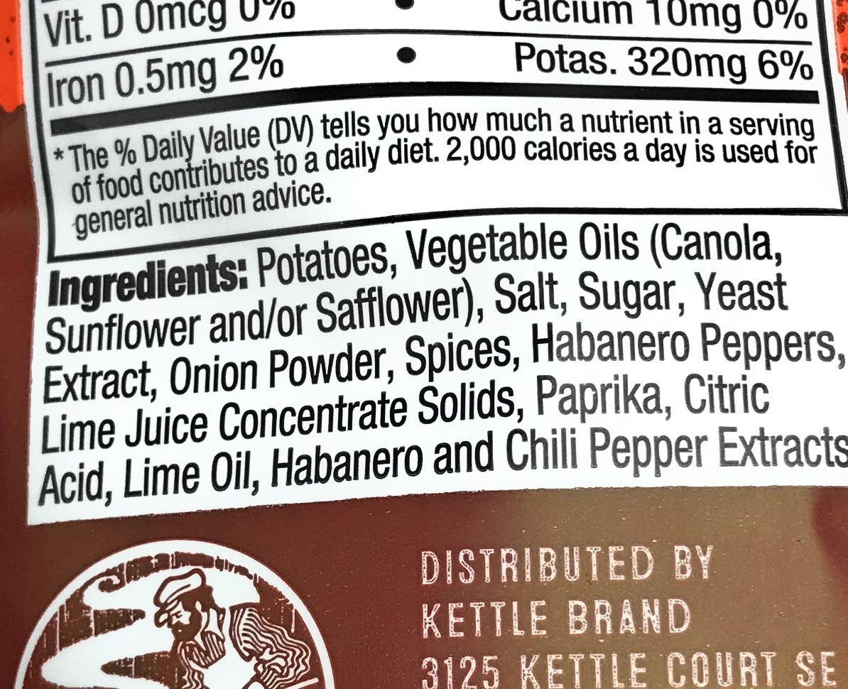 Kettle Foods Habanero Lime Krinkle Cut Kettle Chips, 5 Oz
