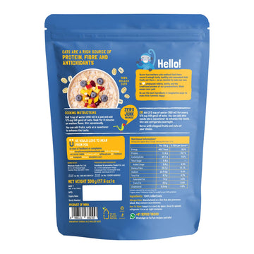 Slurrp Farm Rolled Oats, 100% Natural Wholegrain, High Protein & Fiber, Healthy Food With No Added Sugar, Breakfast Cereal, Heal