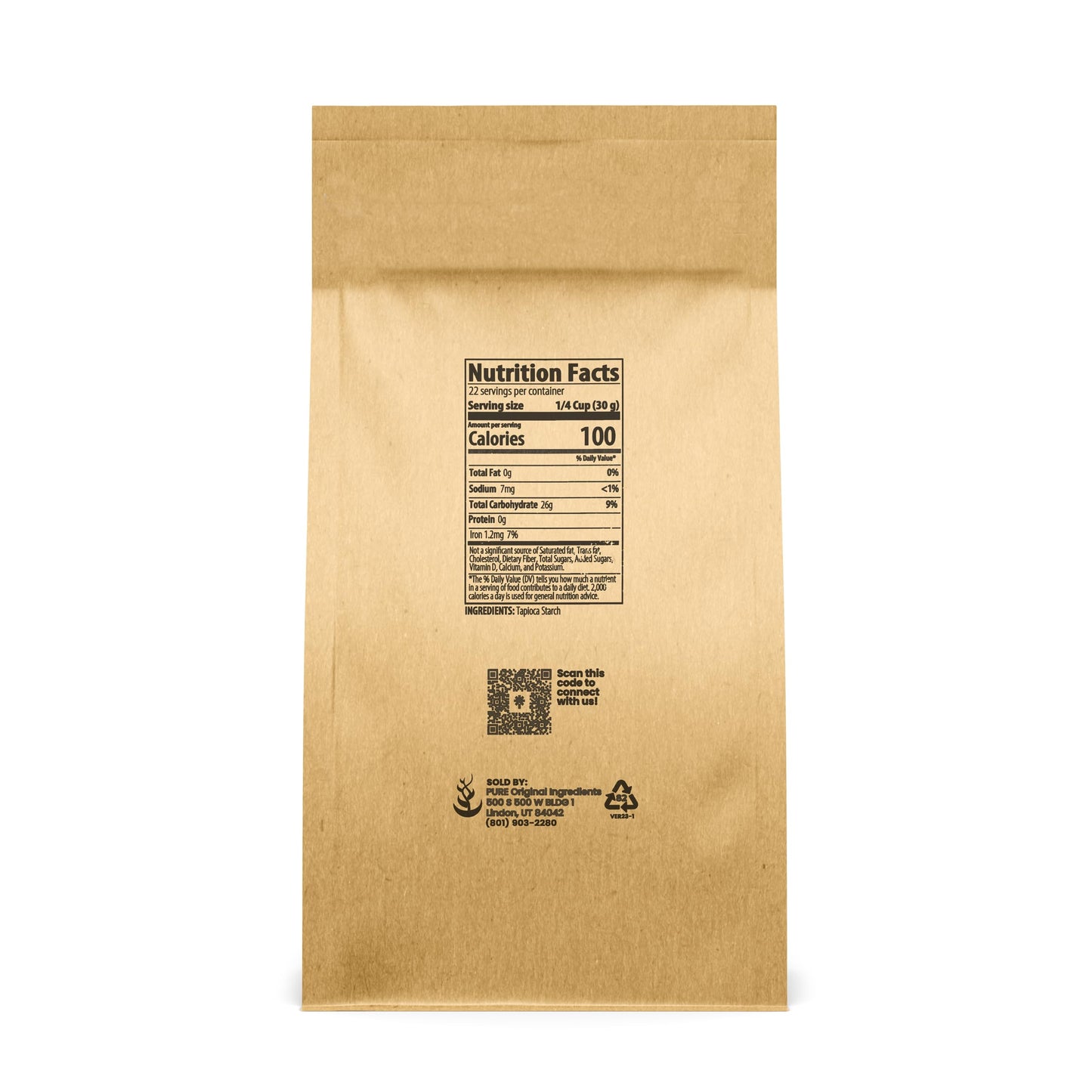 Pure Original Ingredients Tapioca Starch (1.5 lb) Non-GMO & Gluten Free, Kitchen Staple, Eco-Friendly Packaging.
