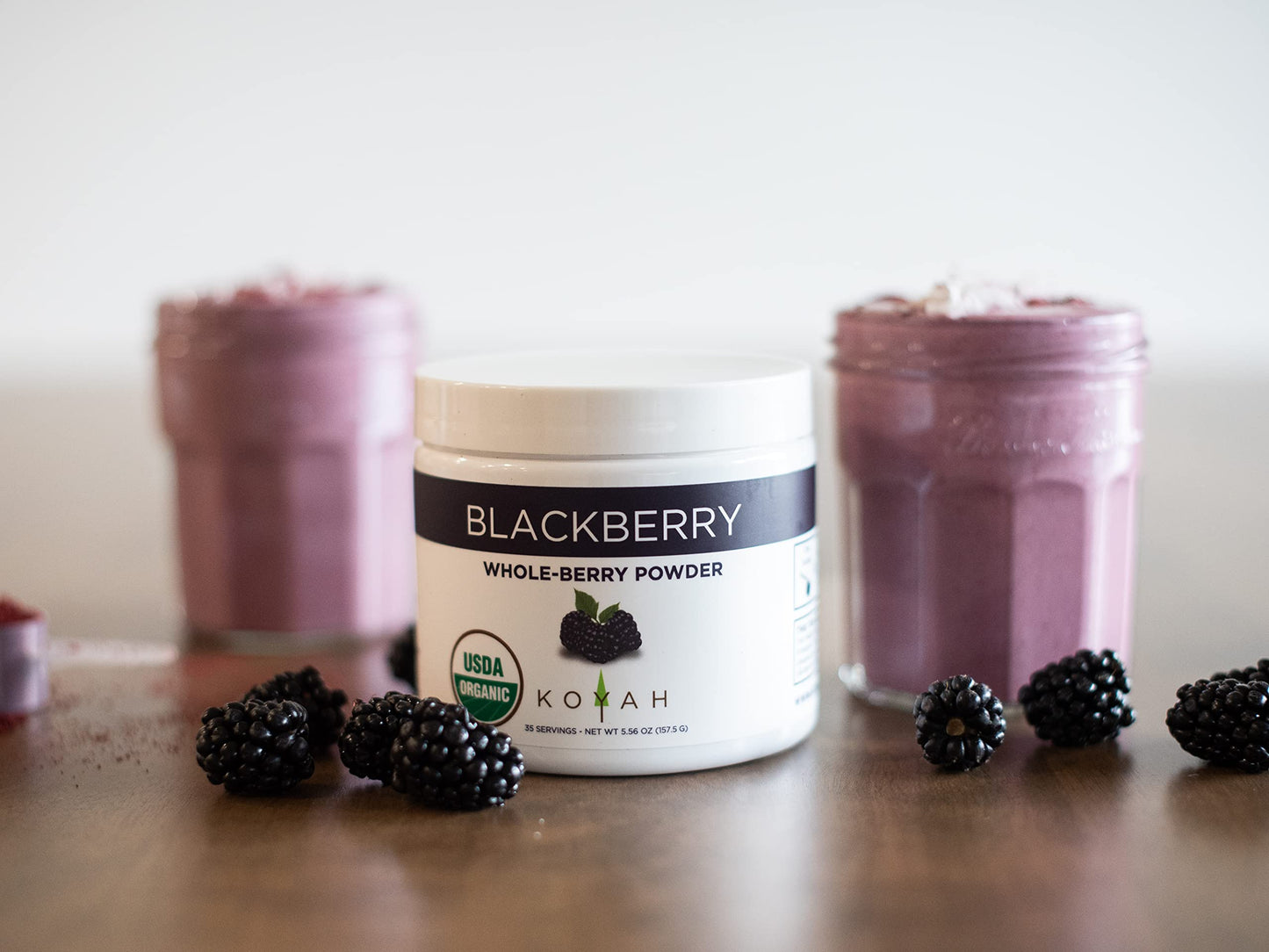 Koyah - Organic Blackberry Powder: 35 Servings (1 Scoop = 1/4 Cup Fresh): Freeze-Dried, Whole-Berry Powder, Raw