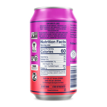 Health-Ade Pomegranate Blueberry Kombucha, Organic Drink, 12-Pack (11.5 Fl Oz Cans) - Fermented Tea With Probiotics, Detoxifying