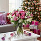 Benchmark Bouquets - Delightful Roses & Alstroemeria (Glass Vase Included) - Fresh Flowers for Delivery - Gift for Graduation, B