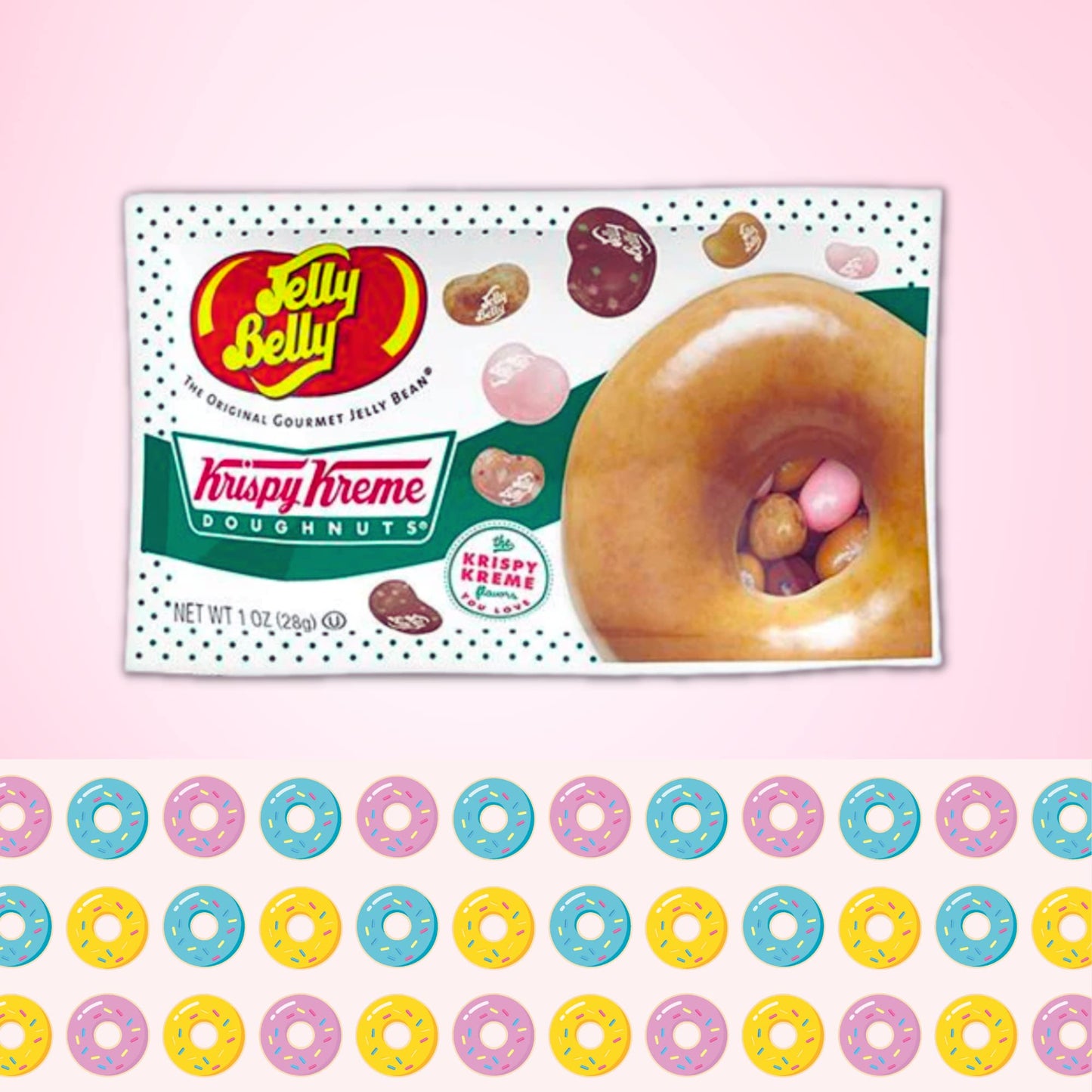 Sweetzo - Krispy Kreme Jelly Beans Candy Single Serving Bags, Assorted Donut Flavored Chewy Candies And Fat Free Treats, Jelly B