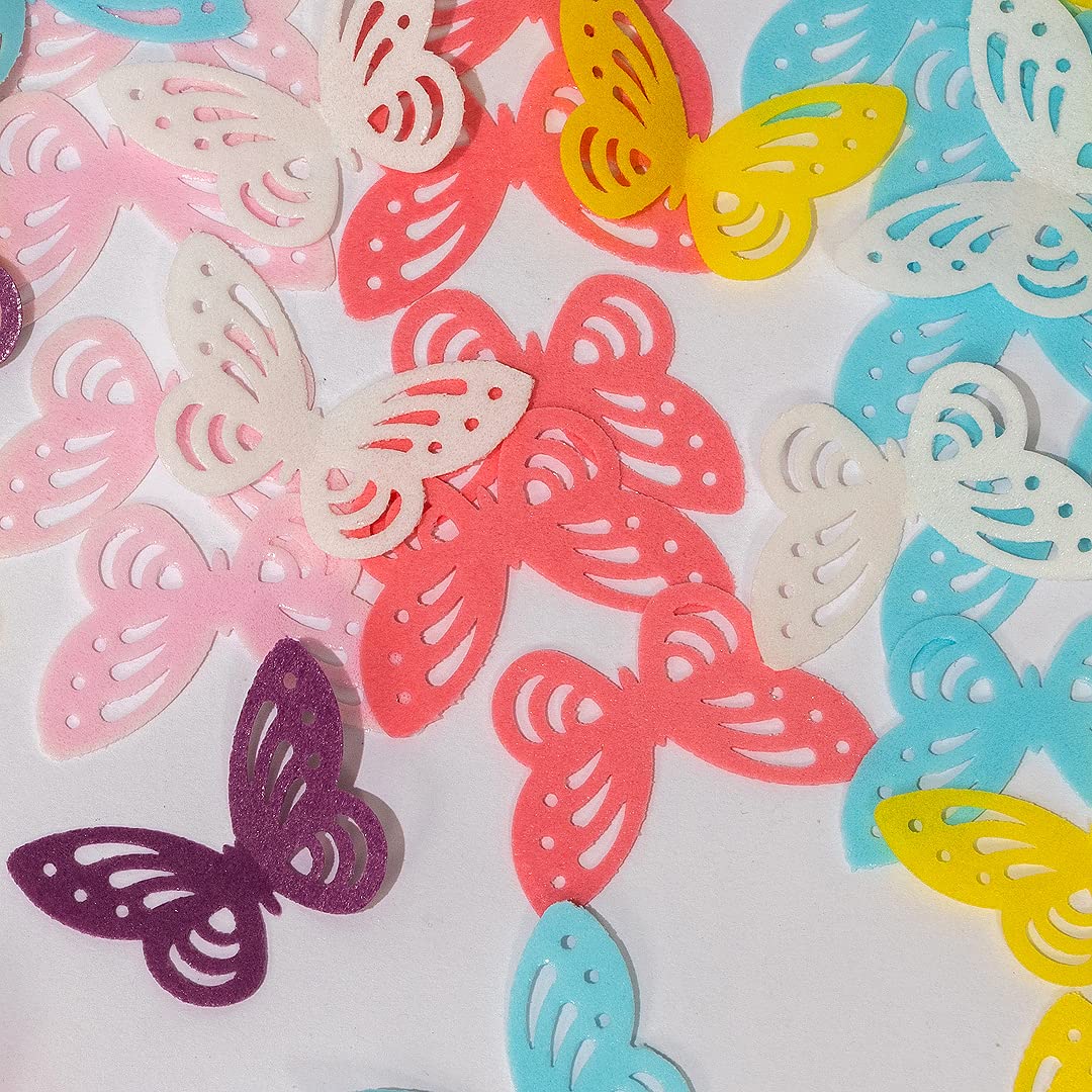 KSINWCOI Edible Flowers Wafer Paper Toppers for Cakes & Cupcakes, Mix Butterflies 60, Rice Paper Decorations
