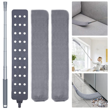 Retractable Gap Dust Cleaner Cleaning Tools With 2 Microfiber Dusting Cloths Long Handle 60Inches Washable And Retractable Duste