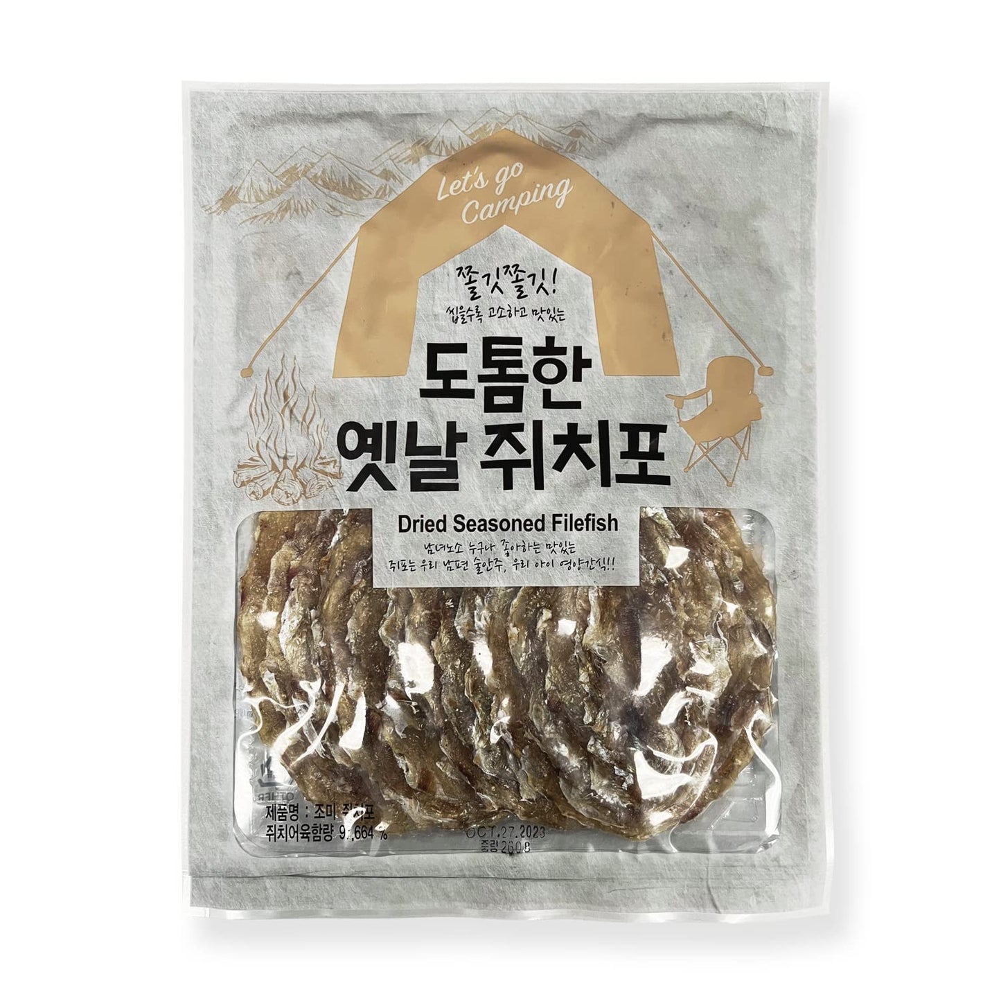 JEOLLANAMDO Korean Dried Fish Jerky, Seasoned Filefish Fillet, 9.17 oz (260g) - Traditional Korean Snack, 57g Protein