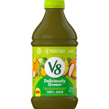 V8 Deliciously Green 100% Fruit And Vegetable Juice, 46 Fl Oz Bottle