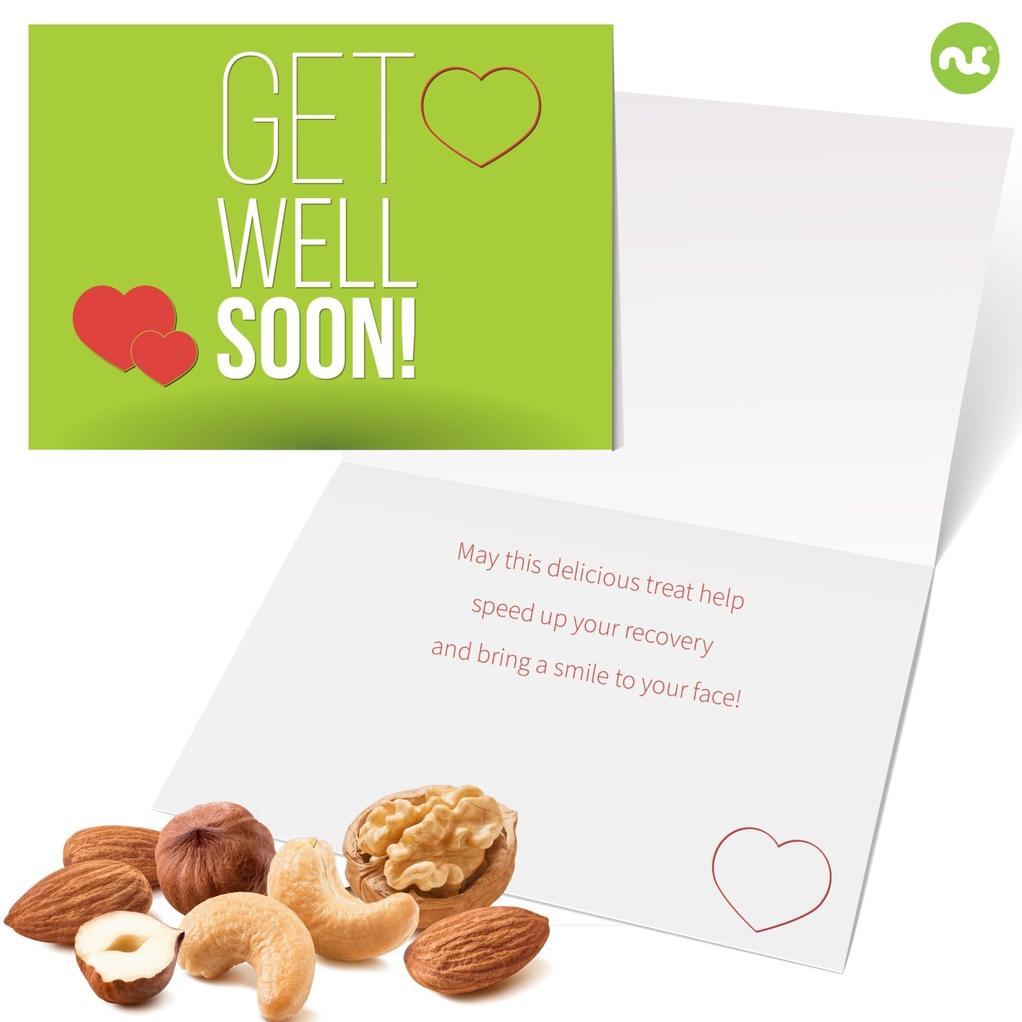 Nut Cravings Gourmet Collection - Get Well Soon Dried Fruit & Nuts Tower Gift Basket With Get Well Soon Ribbon (12 Assortments)