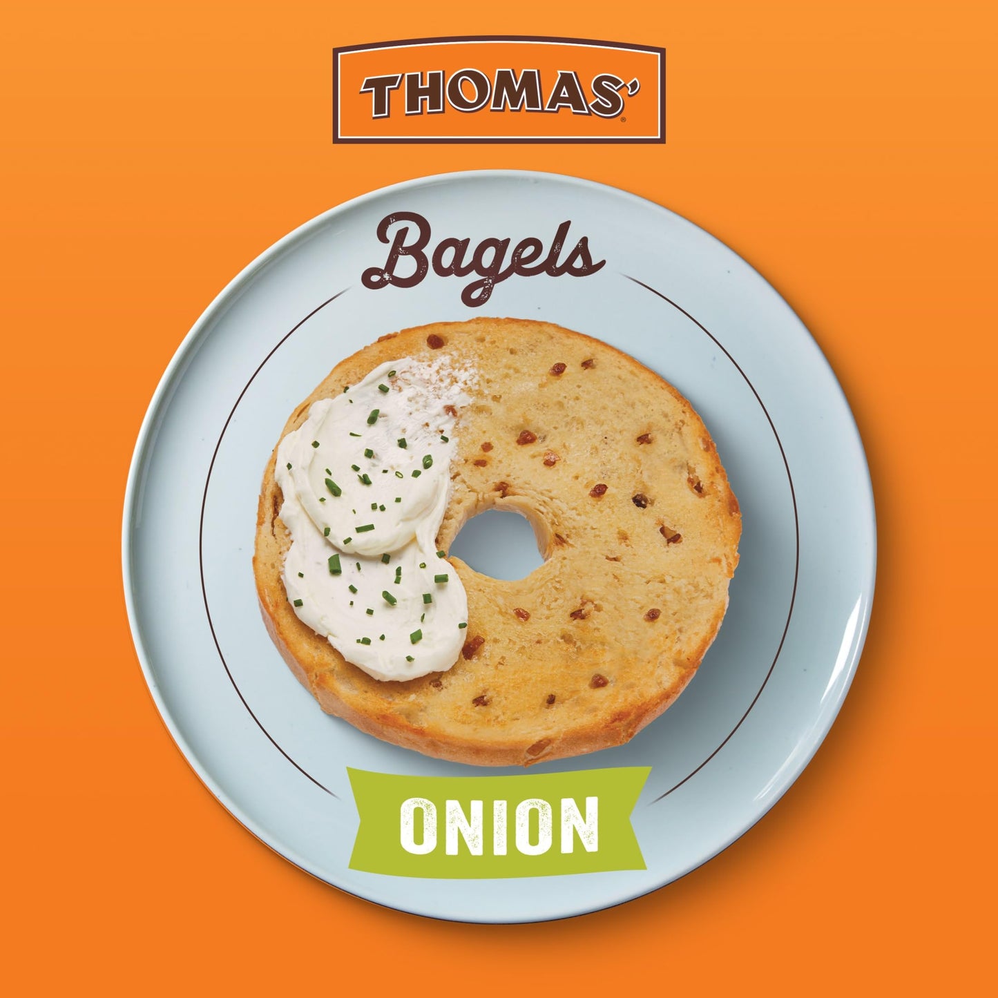Thomas Onion Bagels, 6 Pre-Sliced Bagels with No High Fructose Corn Syrup, 20 Oz Bag