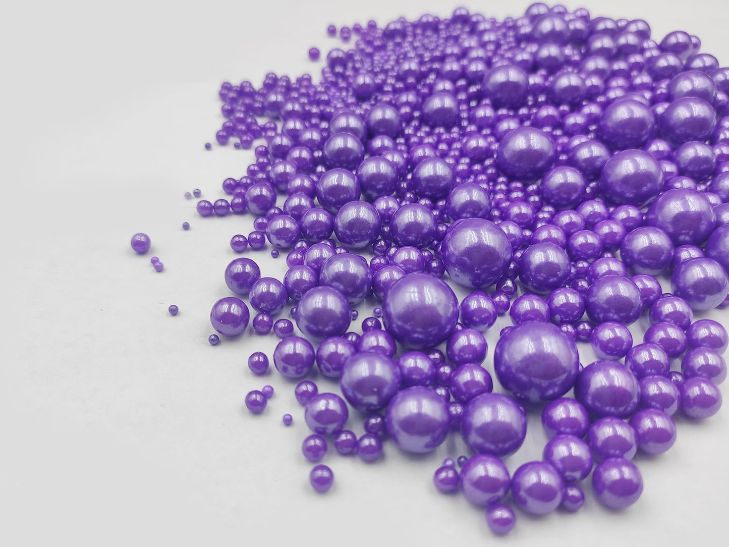 Edible Purple Pearls Sugar Sprinkles 120G/4.23 Oz, Mix Size Candy Pearl For Cake Decorating And Cupcake Toppers, Cookie Decorati