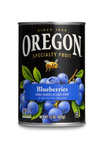 Oregon Fruit Blueberries In Light Syrup, 15 Ounce (Pack Of 8)