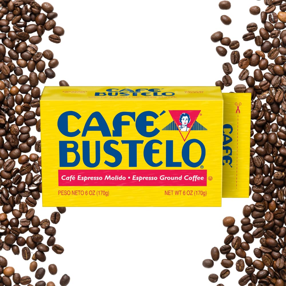 Pantry Delight Bundle - Cafe Bustelo Ground Coffee Espresso Brick Bulk, 6 Ounces Each, 3 Pack Bundled With Pantry Delight Espres