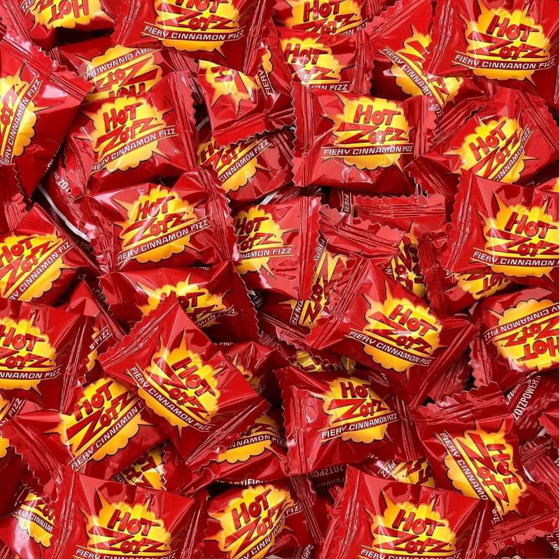 Hot Zotz Fizzy Old Fashioned Hard Candy - Fiery Cinnamon Flavored Candy, Individually Wrapped Hard Candy (2 Pounds)