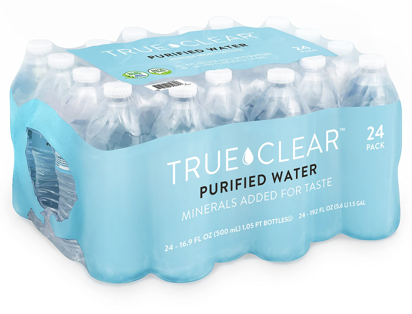 True Clear Purified Bottled Water, Bpa Free Water Bottles, Easy To Carry (16.9 Oz Per Bottle, 24 Bottles Per Carton)