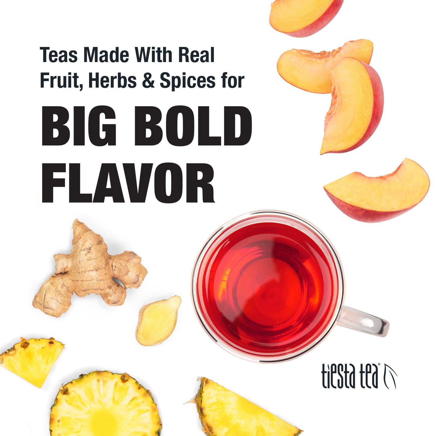 Tiesta Tea - Palm Beach Punch | Loose Leaf | Fruit Punch Herbal Tea | Caffeine-Free Tropical Blend With Apple And Orange | Brews Hot Or Iced | 16Oz Resealable Bulk Pouch | Up To 200 Cups