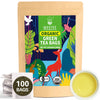 Wt Weetee Organic Green Tea Bags, Usda Organic Pure Green Tea 100 Count, Super Antioxidant | Resealable Kraft Bag | Brew Hot Or 