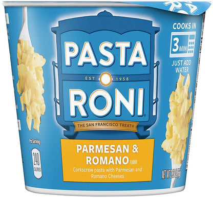 Quaker Roni Cups Mix 2.32 oz Pack of Cups, Parmesan & Romano Cheese Pasta, 27.84 Ounce, (Pack of 12)