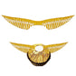 Doryfew 50Pcs Golden Wings Chocolate Decor, Wafer Cupcake Toppers, Model TS-5, Paper, Style E