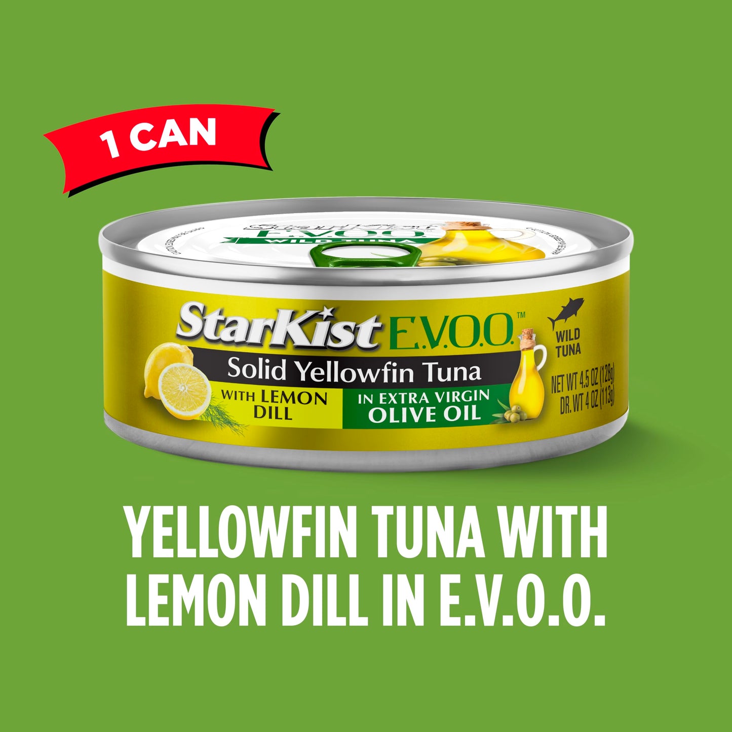 StarKist E.V.O.O. Solid Yellowfin Tuna with Lemon Dill and Extra Virgin Olive Oil - 4.5 oz Can