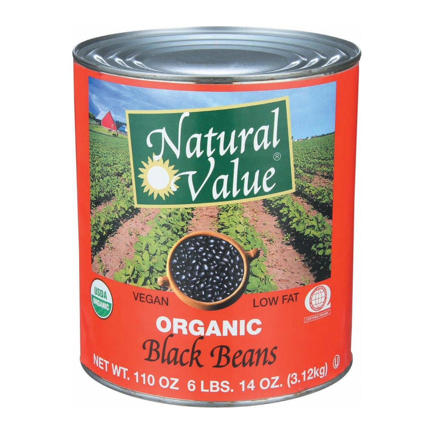 Natural Value Black Beans 108 Ounce -- 6 Per Case.