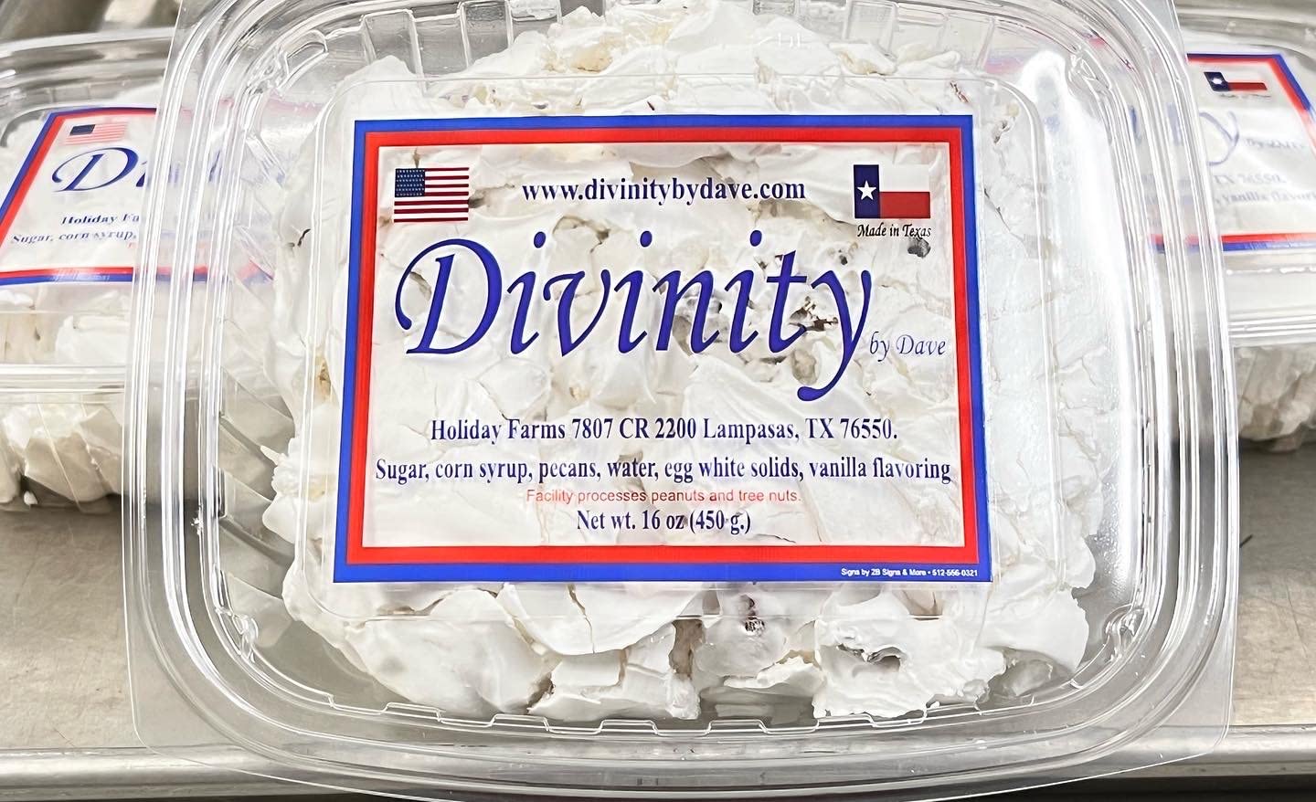 1 Pound Divinity (With Pecans, 1-1Lb Box) One Large Piece Of Old Fashioned Divinity, Just Like Home Made.