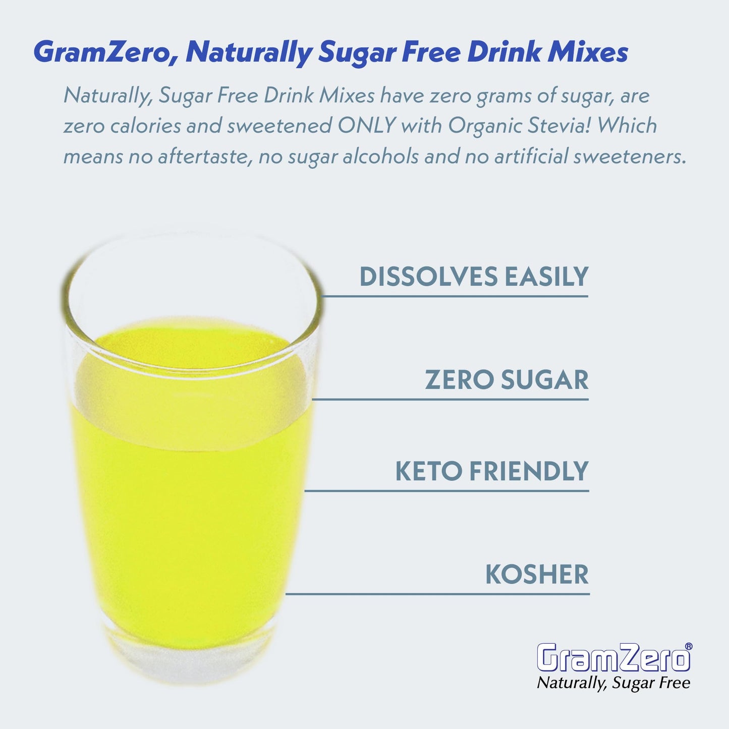 Gramzero All Natural Pineapple Zero Calorie Sugar Free Drink Mix, Great For Nutrition Club Loaded Tea, Stevia Sweetened