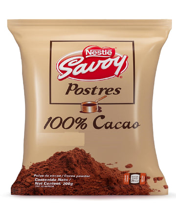 Savoy 100% Cocoa for Desserts - Cacao Venezolano Pack of of 200g