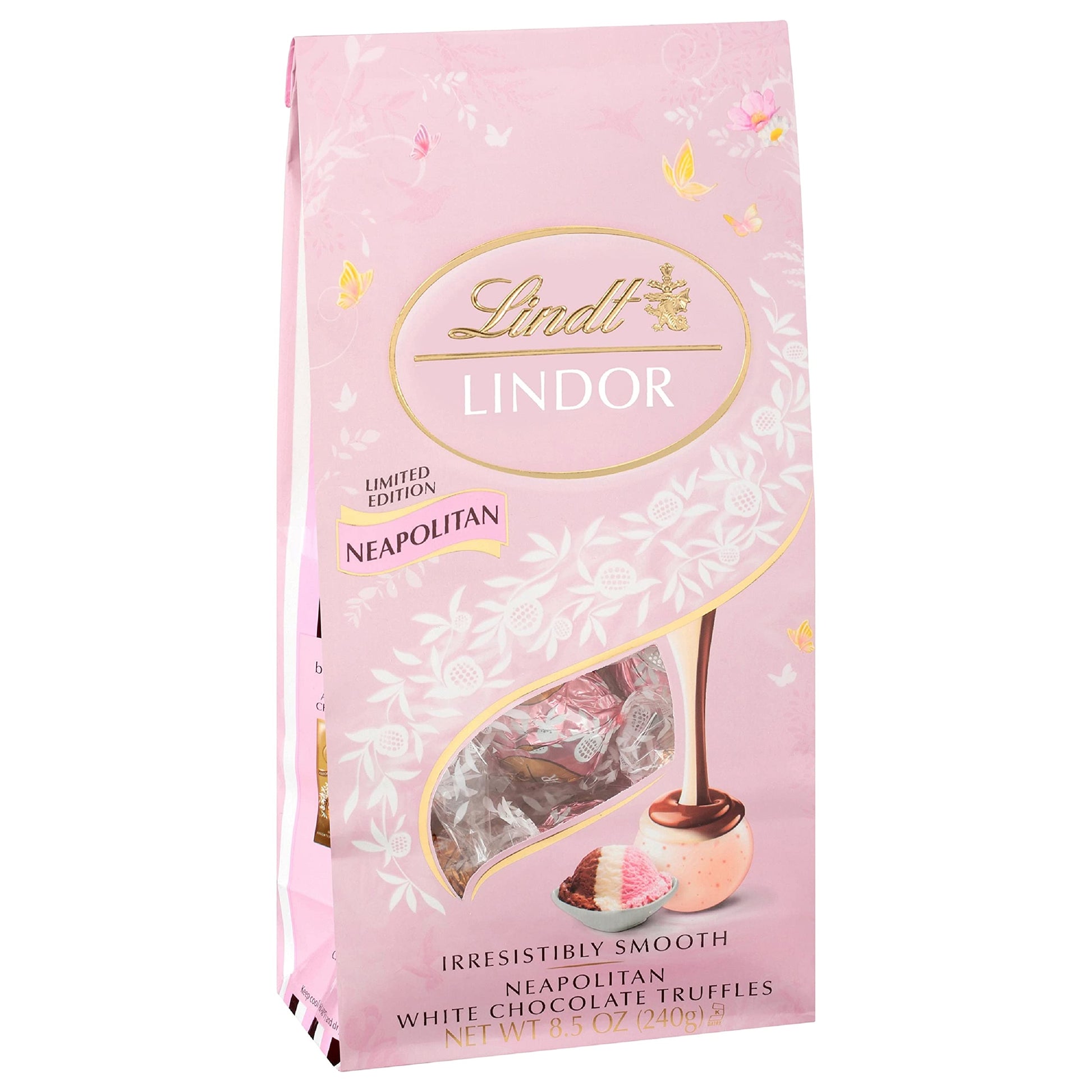 Lindt LINDOR Spring Neapolitan White Chocolate Truffles, Chocolates with Smooth, Melting Truffle Center, 8.5 Oz Bag