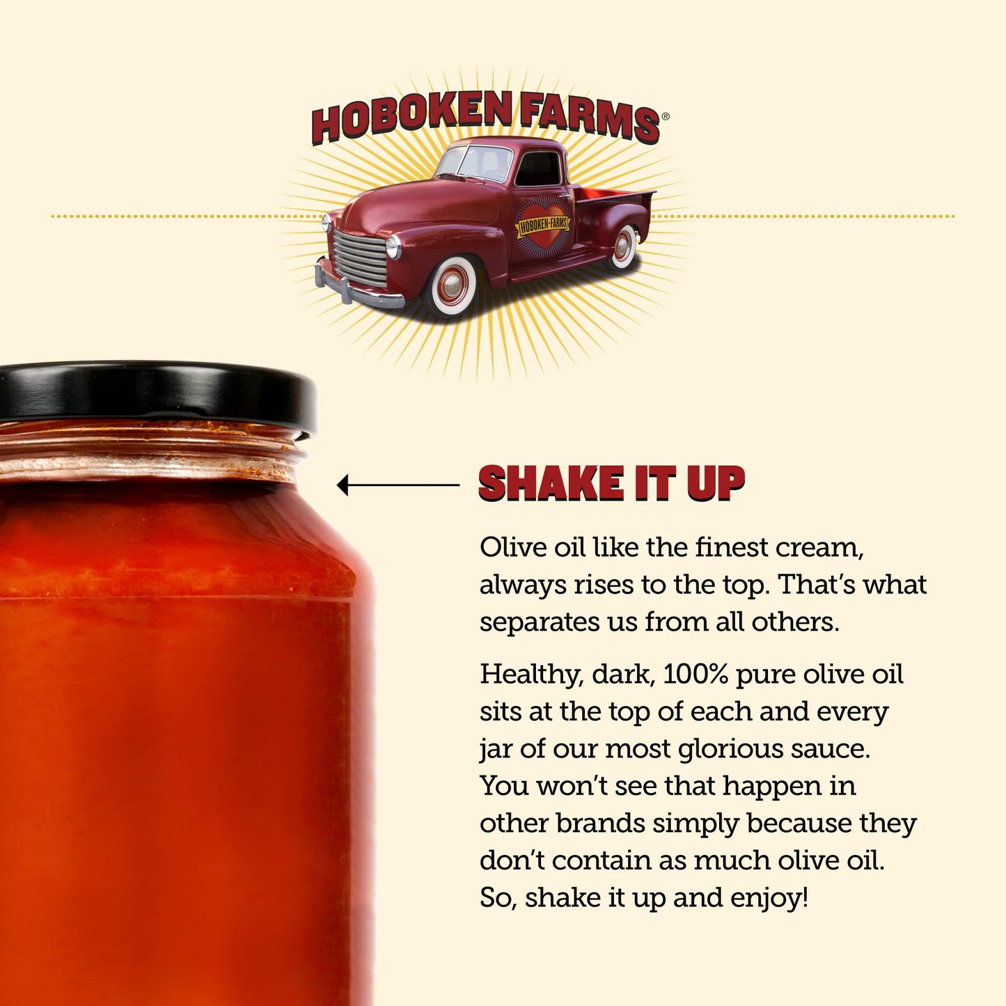 Hoboken Farms Marinara Sauce, No Sugar Added, Low Sodium, Non-GMO, Keto, 25oz, Pack of 2