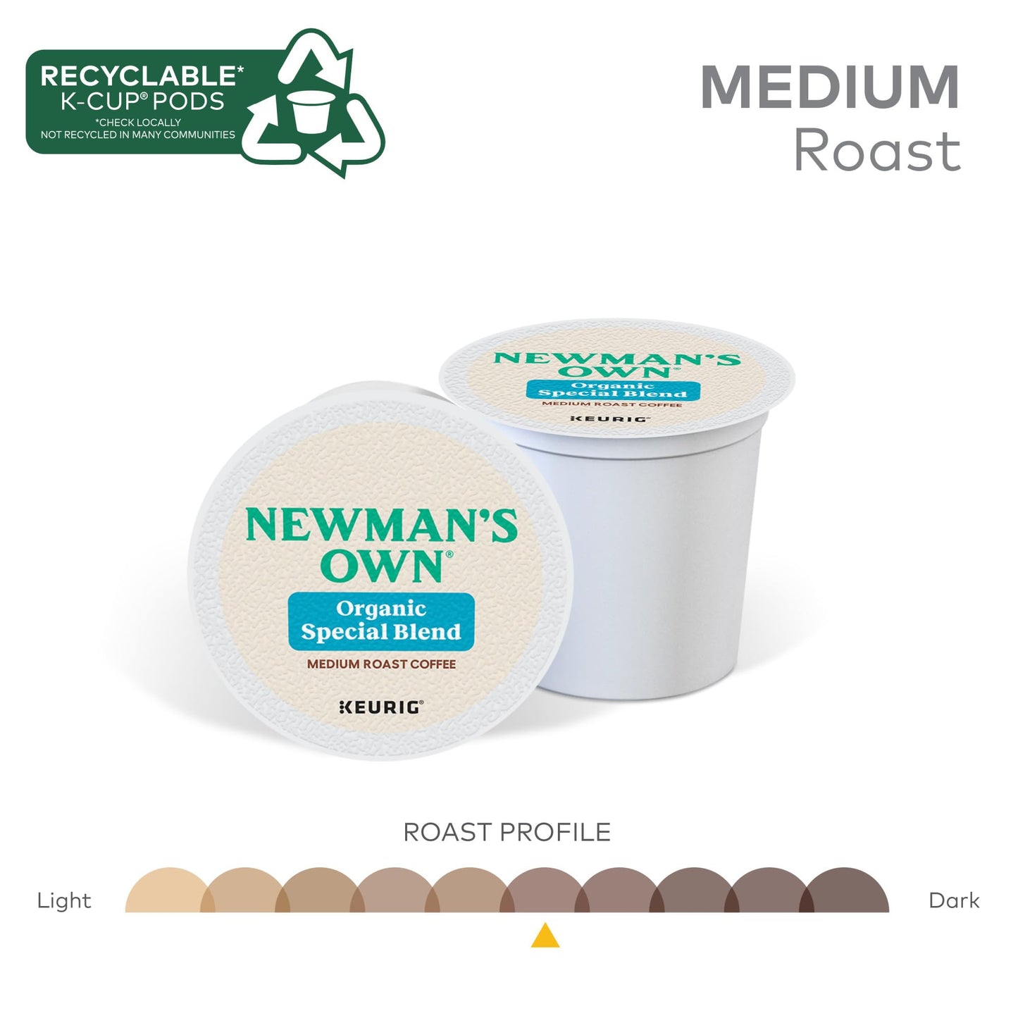 Newmans Own Organics Special Blend Keurig Single-Serve K-Cup Pods, Medium Roast Coffee, 72 Count (6 Packs of 12)