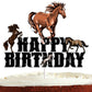 Bijeoda Horse Cake Topper - Glitter Western Cowboy Cowgirl Theme Party Decoration - Black - Model horse-c3-00