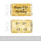 Distinctivs Black And Gold 21St Birthday Party Mini Candy Bar Wrappers - 45 Stickers, 21St Birthday Decorations