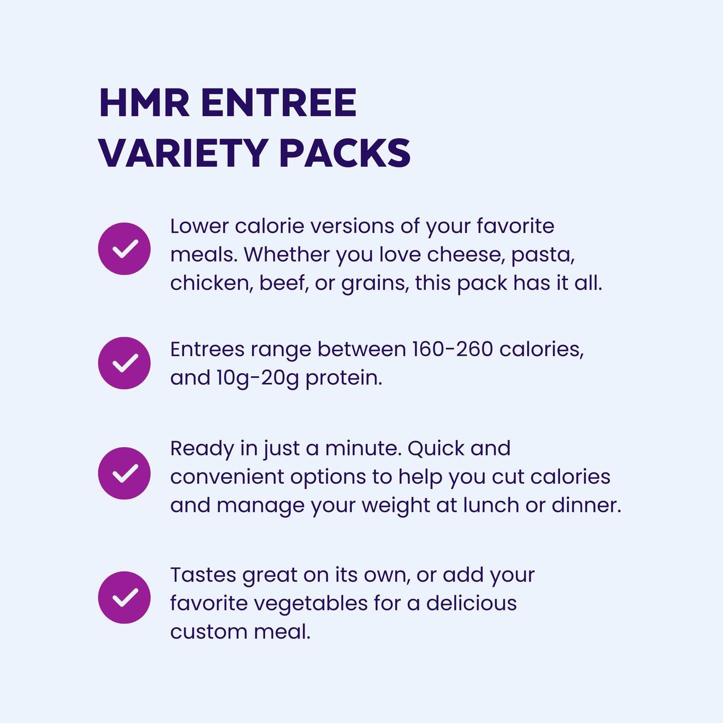 HMR Entrees Meals 5-Pack Variety | Low Calorie Premade Microwave Meals for Weight Loss | Ready to Eat Dinner | Includes Mac & Ch