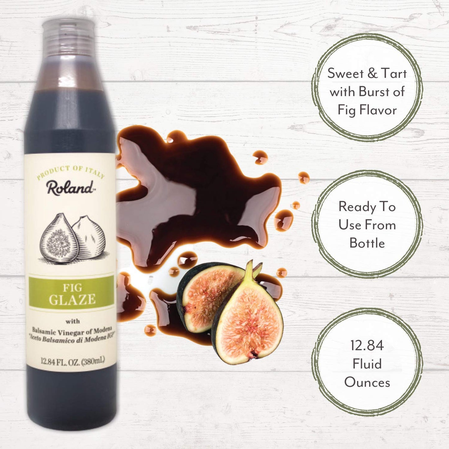 Roland Foods Fig Balsamic Vinegar Glaze Of Modena, Specialty Imported Food, 12.84-Ounce